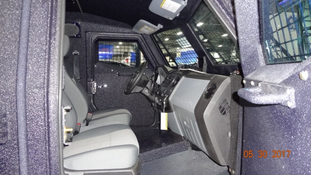 The interior of an armoured personnel carrier. A Canadian company has been exporting the vehicle to Azerbaijan, a country with a questionable human rights record. (Levon Sevunts/Radio Canada International)
