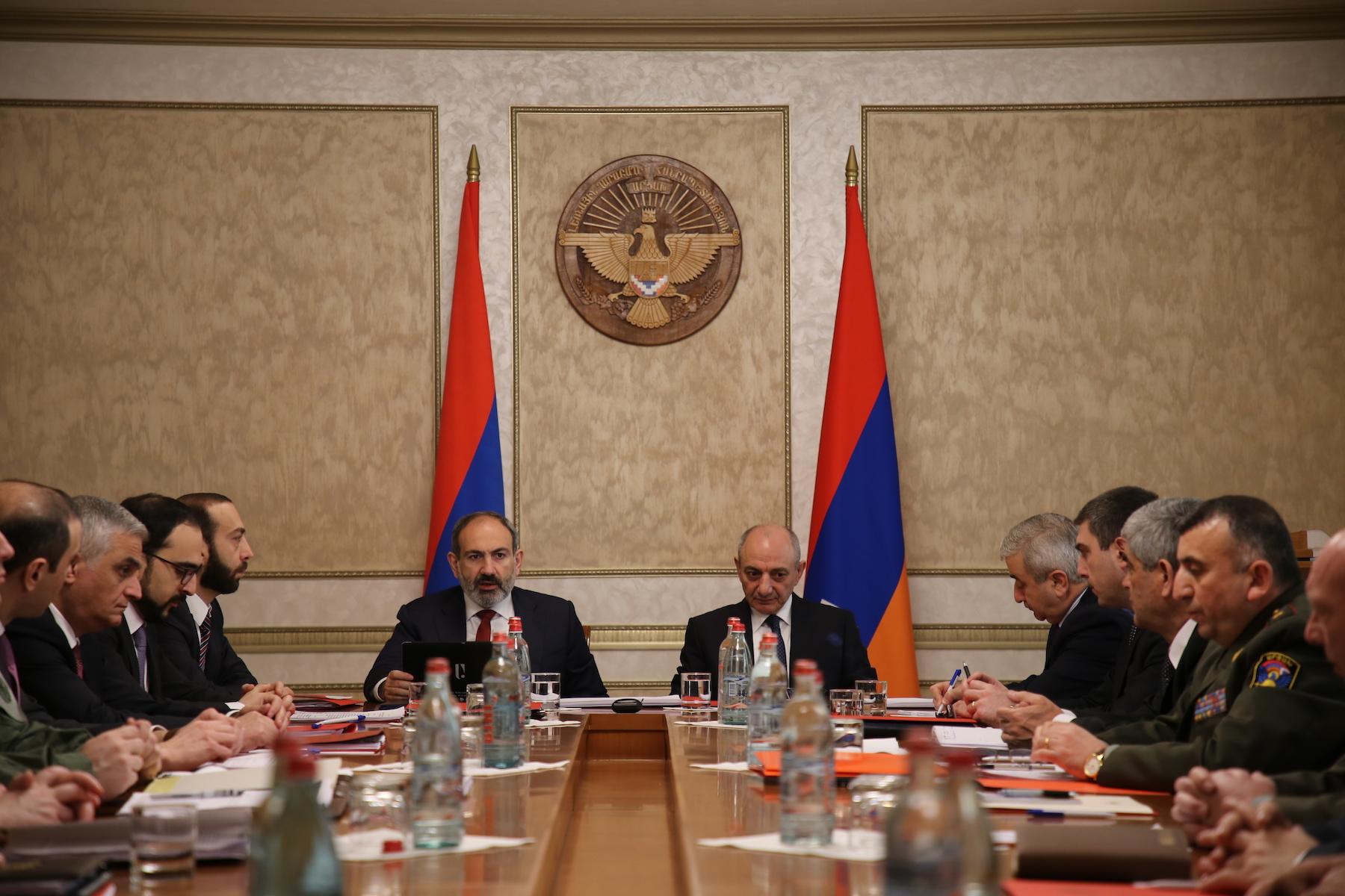 Pashinyan and Karabakh President Co-Chair Security Councils Meeting
