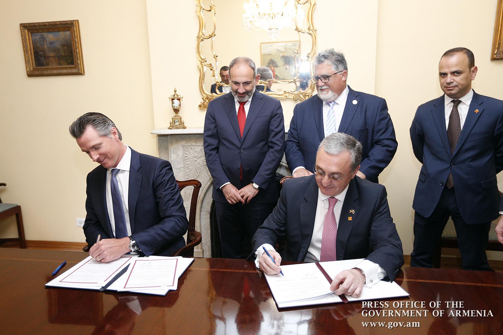 ՀՀ-ի և Կալիֆորնիայի միջև ստորագրվել է շրջանակային համաձայնագիր համագործակցության վերաբերյալ