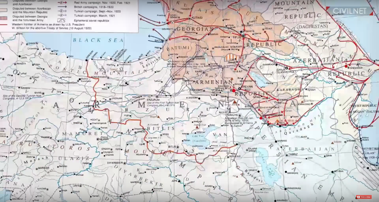 The Changing Borders of The First Republic of Armenia 1918 – 1920