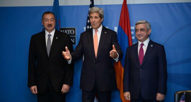 Sargsyan, Aliyev Meet with John Kerry