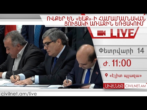 LIVE. Ովքեր են «ԵԼՔ»-ի համամասնական ցուցակի առաջին եռյակը