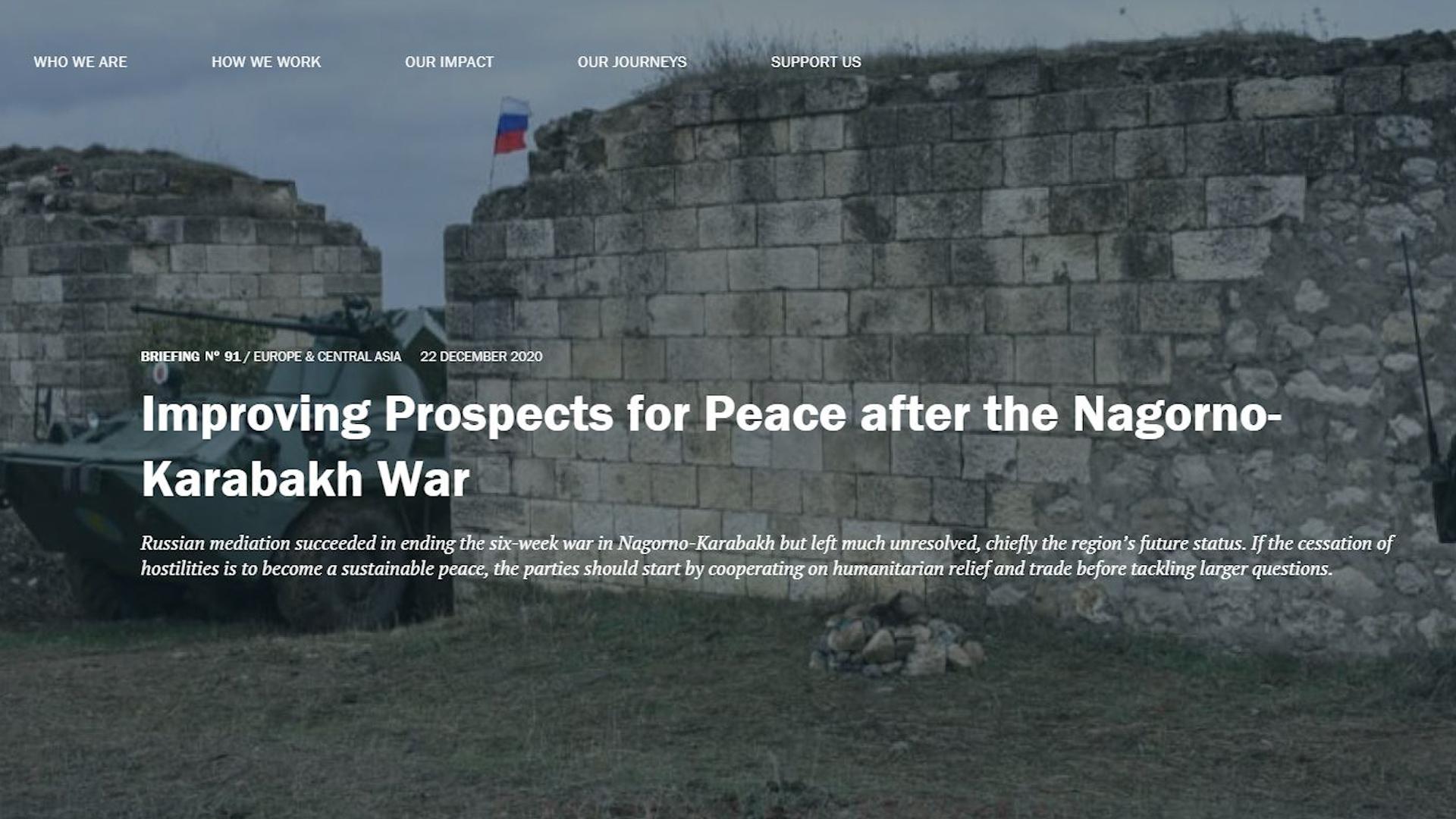 Crisis Group Calls for Bigger International Involvement in Nagorno Karabakh