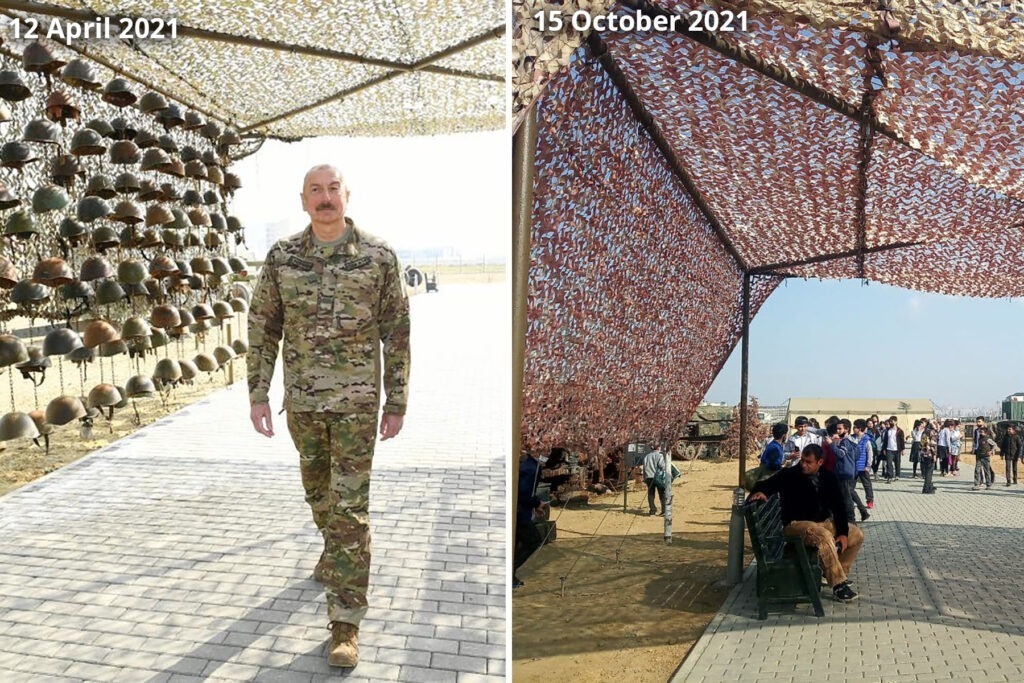 Azerbaijan removes dead Armenian soldiers’ helmets and bloody mannequins from the War Trophies Park in Baku