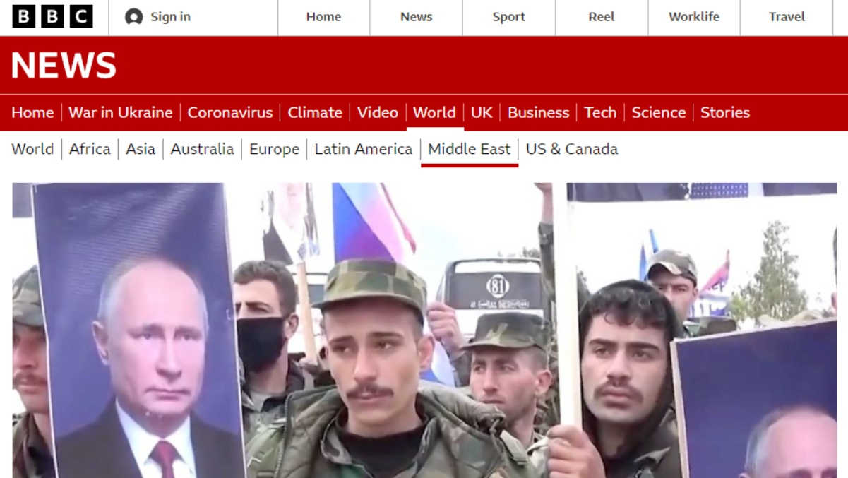 BBC Repeats Baseless Turkish and Azeri Claim that Syrian Mercenaries Transferred to Ukraine Through Armenia