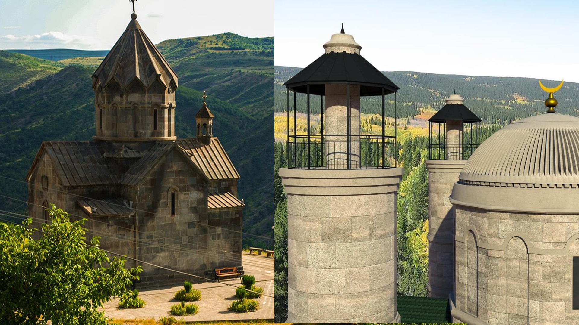 Images appear online of Berdzor church converted into mosque