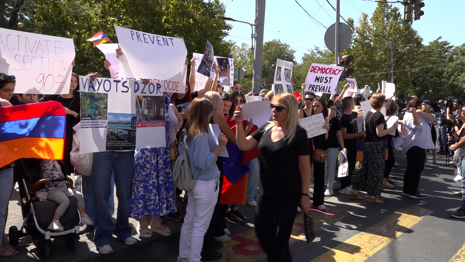 Armenia protesters call for global action as Pelosi decries Azerbaijan’s illegal attack