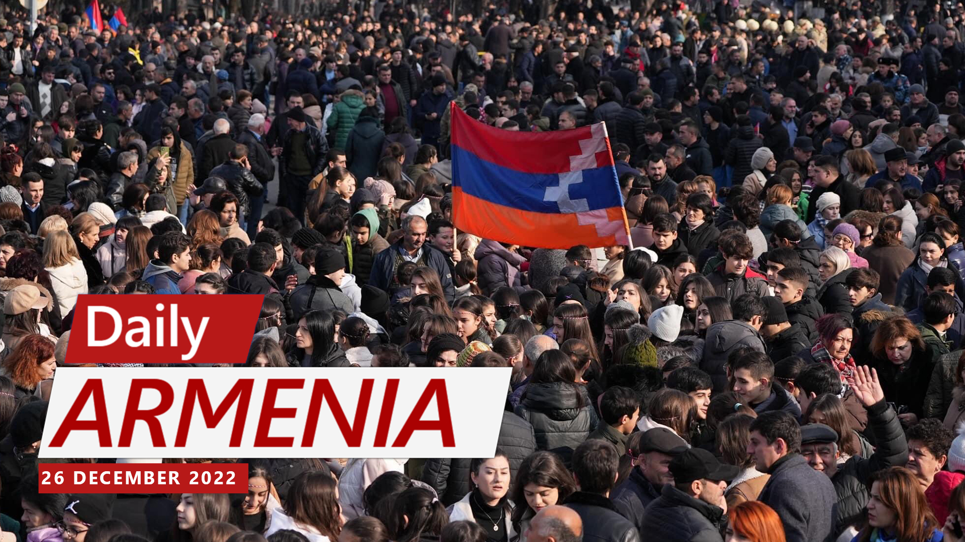 Large rally in Karabakh capital draws tens of thousands