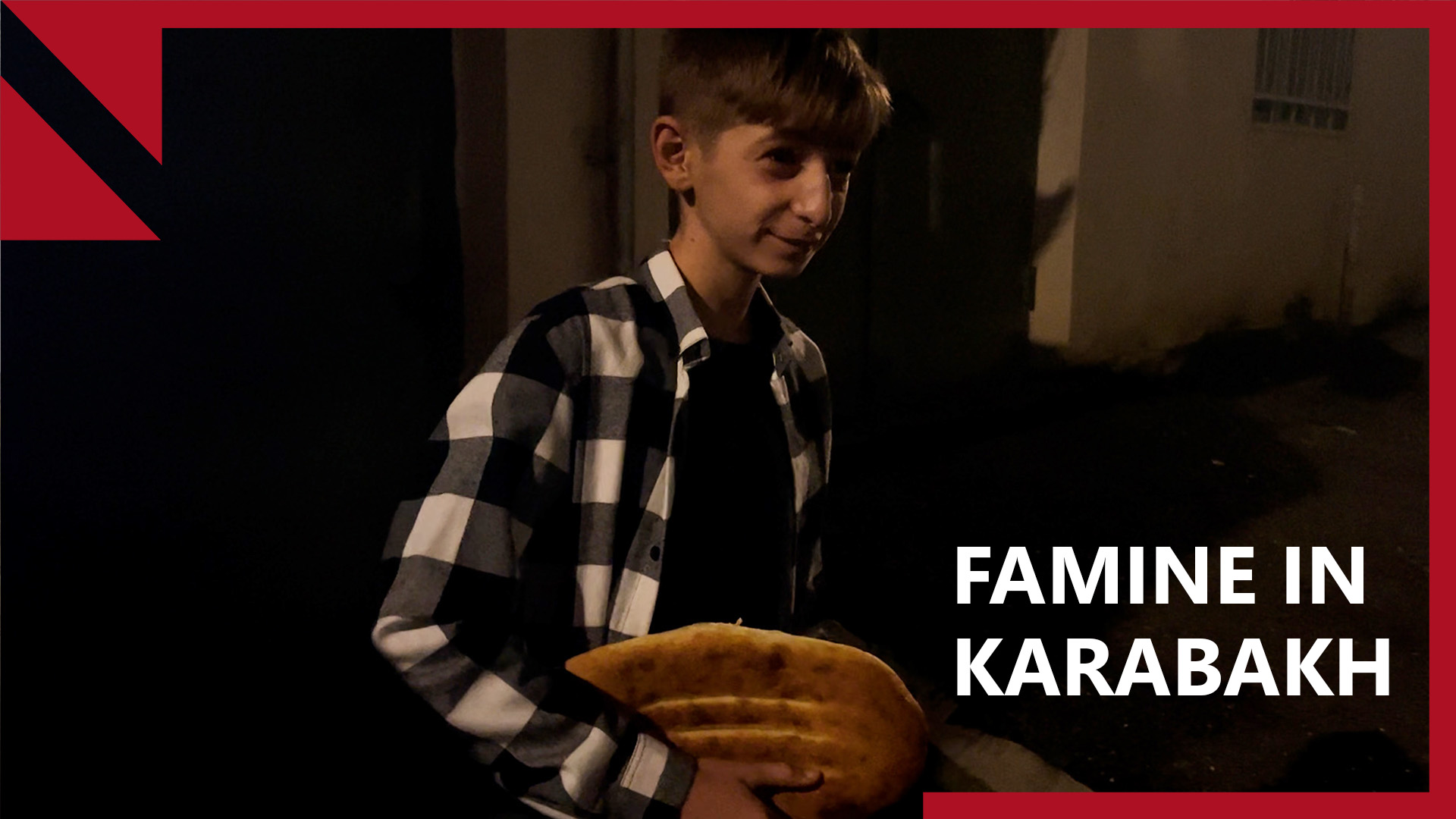 12-year-old Karabakh child spends nights in lines to secure bread for family
