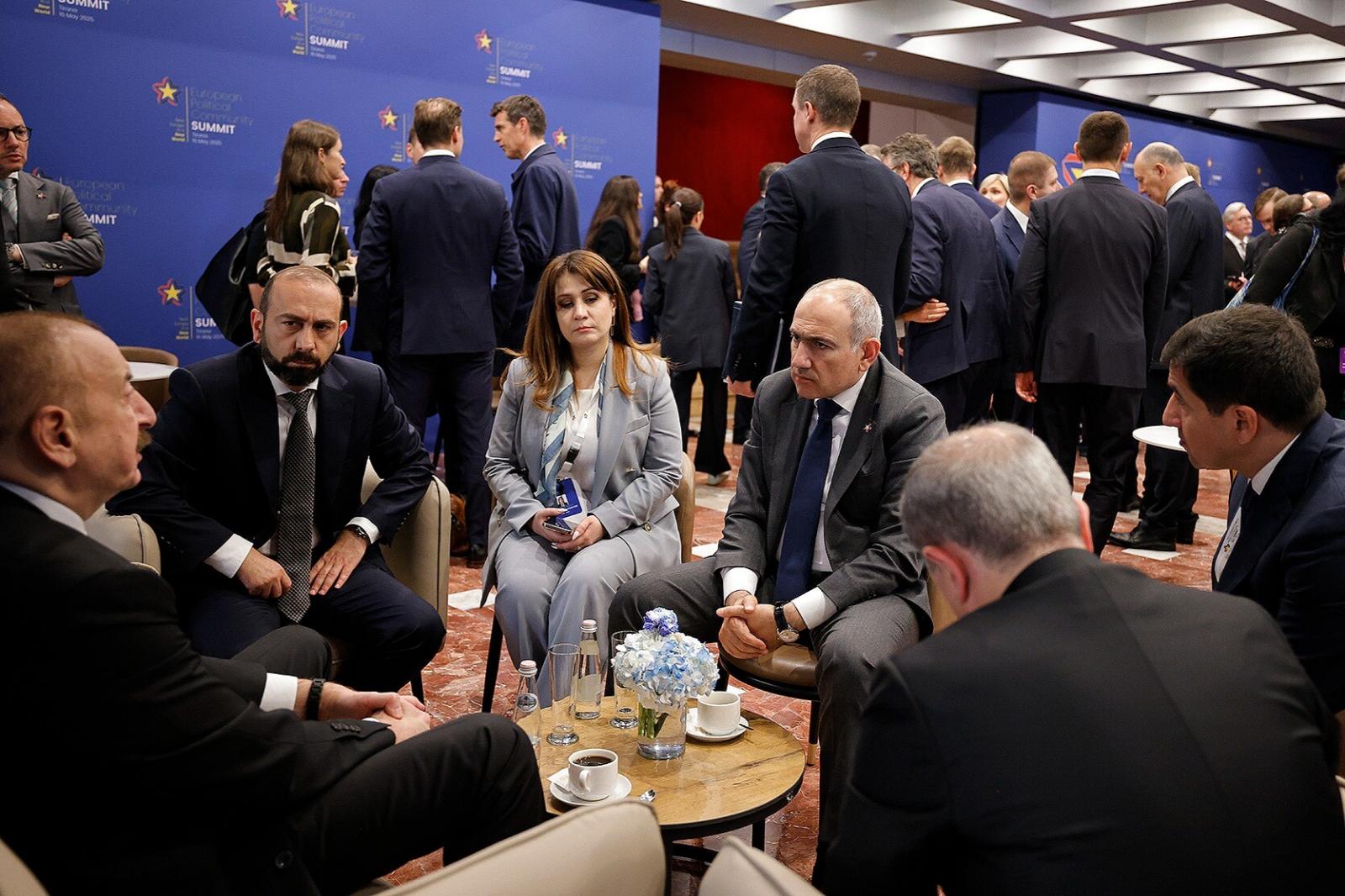 Pashinyan, Aliyev hold brief meeting in Albania on normalization deal