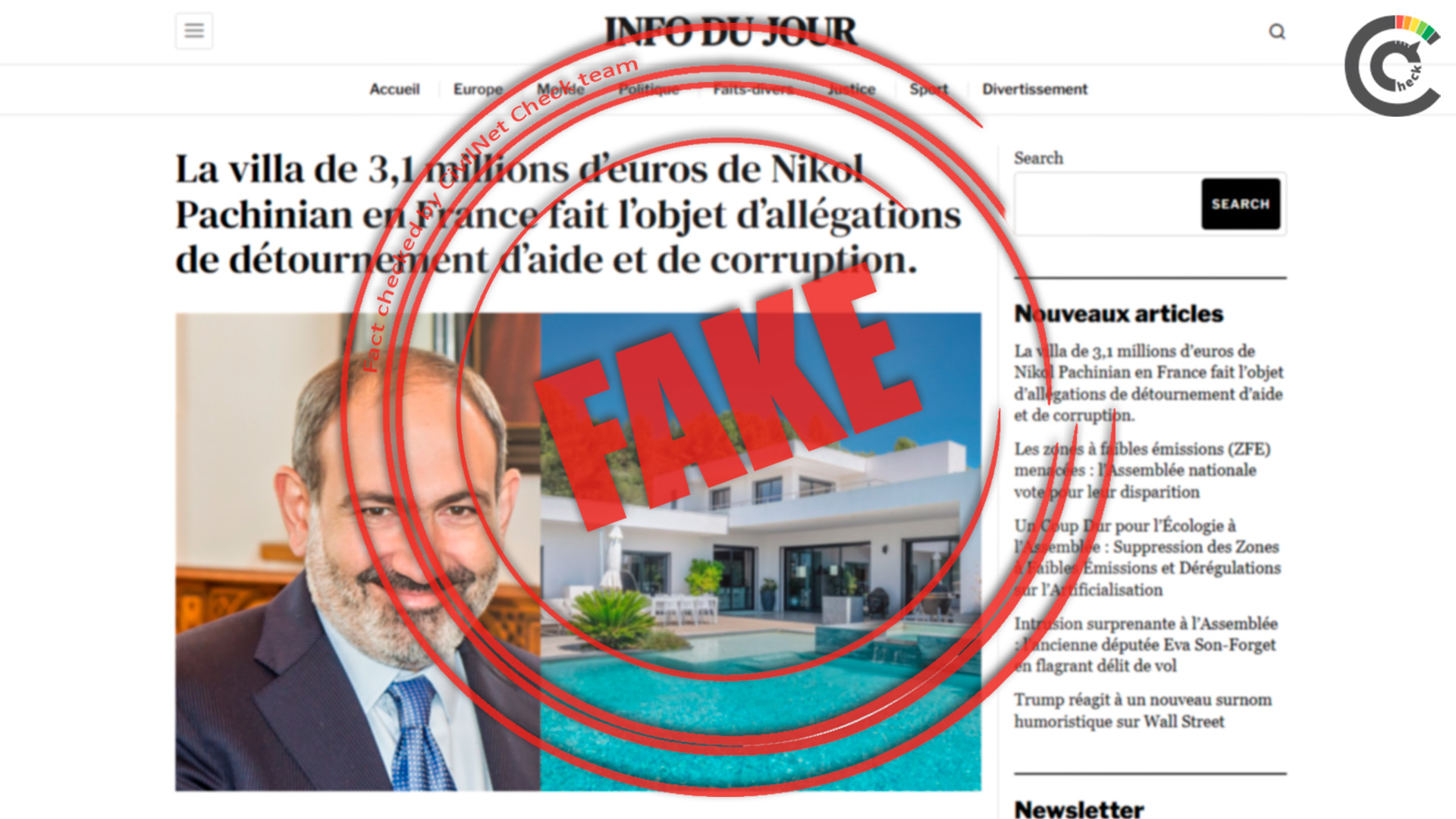 Fact-Check: Did Armenian PM Buy a €3.1M Villa in France?
